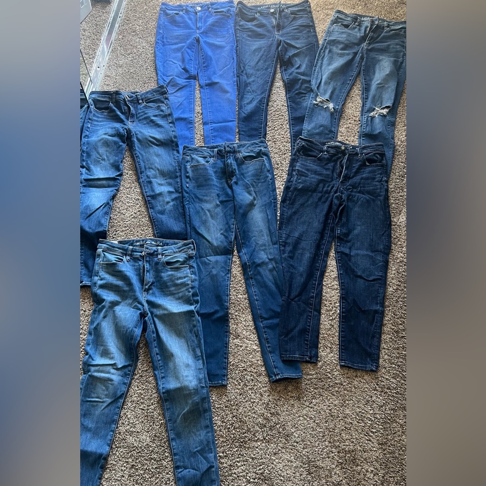SEVEN pair of American Eagle next level stretch skinny jeans